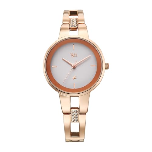 Fastrack Vyb Halo Quartz Analog White Dial Watch for Women