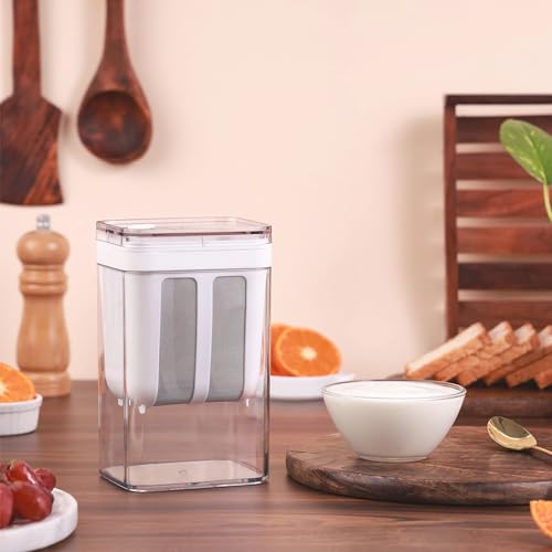 HomeEssentials Greek Yogurt & Curd Maker – 1100ml Fine Mesh Strainer with Lid | Multifunctional yoghurt Filter | Curd Maker for Home | Whey Separator | Perfect for Homemade Yogurt, Curd, Cheese & More