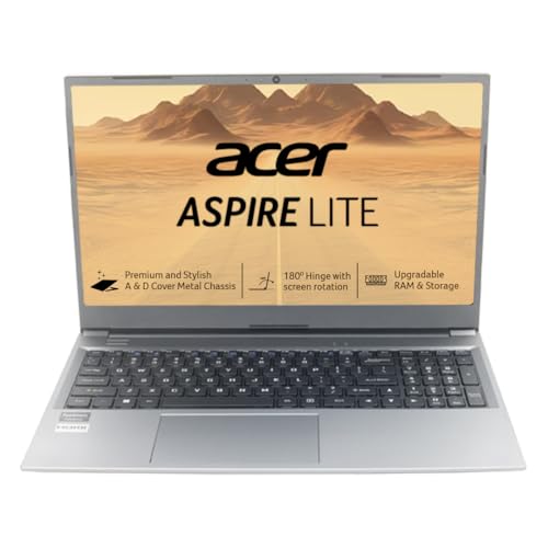 Acer Aspire Lite 12th Gen Intel Core i5-1235U Premium Laptop (16GB RAM/512GB SSD/Win11 Home&Student/Intel Graphics/MSO) AL15-52, 39.62cm (15.6″) Full HD Display, Backlit Keyboard, Steel Gray, 1.59KG