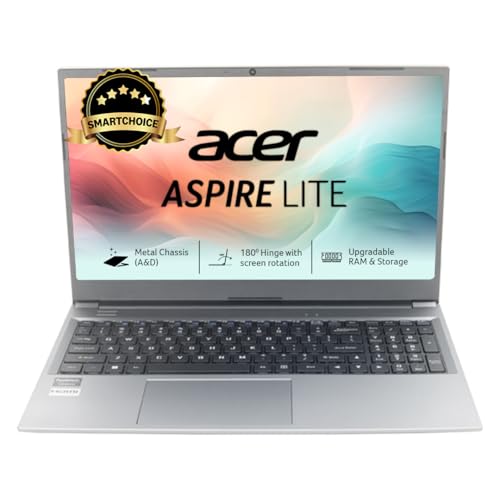 Acer [SmartChoice Aspire Lite AMD Ryzen 5-5625U Processor, 16 GB/512 GB, Full HD, 15.6″/39.62 cm, Windows 11 Home, Steel Gray, 1.59 kg, AL15-41, Metal Body, Thin and Light Laptop