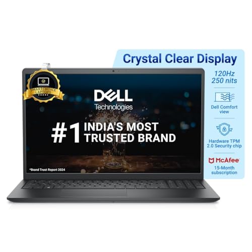 Dell 15 Thin & Light Laptop, Intel Core i5-1235U Processor/16GB DDR4 + 512GB SSD/Intel UHD Graphics/15.6″ (39.62cm) FHD Display/Win 11 + MSO’21/15 Month McAfee/Carbon Black/Spill Resistant KB/1.69kg