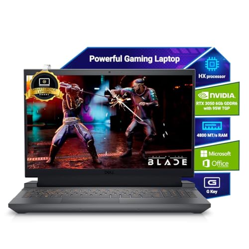 Dell G-series-15-5530-laptop – 15.6-inch FHD, Intel Core i5-13450HX, 16GB DDR5 RAM, 1TB SSD, NVIDIA GeForce RTX 3050, Orange Backlit Keyboard & G-Key, Windows 11 Home, Dark Shadow Gray, 2.65 Kg