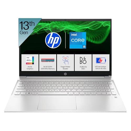 HP Pavilion 13th Gen Intel Core i5-1340P (16GB RAM/512GB SSD) FHD, 15.6” (39.6cm), Windows 11/MS Office 21, Silver,1.74kg, eg3027TU 720p HD Camera, Backlit Keyboard, Audio by B&O Laptop