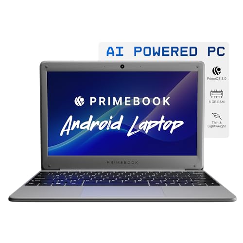 Primebook 2 Neo 2025 (New Launch) Gen 2 | 6GB RAM, 128GB UFS 2.2 Storage | MediaTek Helio G99 | Android 15 (PrimeOS 3.0) | in-Built AI | 11.6” Thin & Light | Type-C, USB, MicroSD | Gray