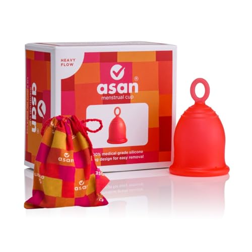 Asan menstrual cup heavy flow – Easiest cup to insert & remove I Special ring design | Premium medical grade silicone I Designed in the USA…